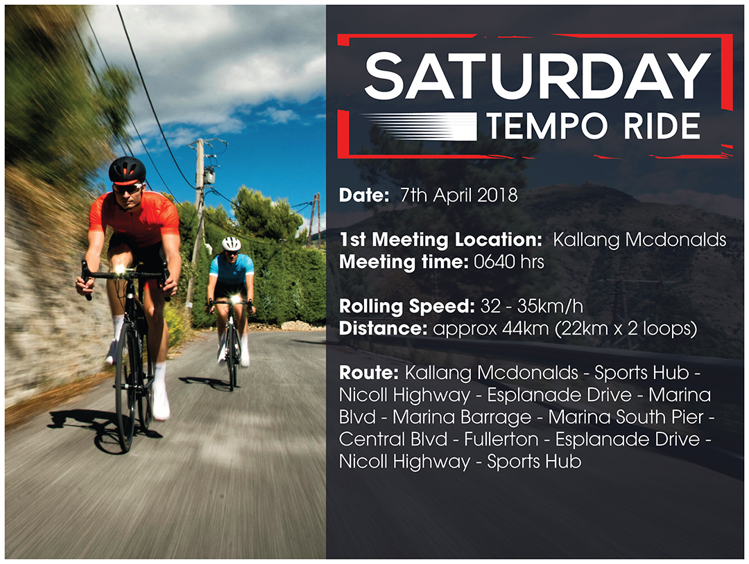 Saturday Tempo Ride April2018